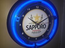 Sapporo Japanese Beer Bar Man Cave Neon Advertising Wall Clock Sign picture