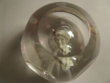 RARE Vintage PAIRPOINT Glass FACETED Sulphide Clichy Type Flower PAPERWEIGHT picture