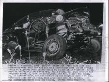1956 Press Photo Deadly Car Crash Wreckage, Waterloo Iowa - nee04326 picture