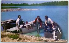 Postcard - Three Men in Fishing Boat picture