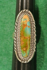 M. BEGAY NAVAJO NATIVE AMERICAN STERLING SILVER TURQUOISE RING sz 7 picture