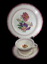 Wedgwood 3 Piece Set - Teacup, Saucer, Plate Windsor Pattern Collectible picture