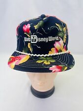 Vintage Walt Disney World Floral Hawaiian Snapback Cap Adjustable Hat Souvenir picture