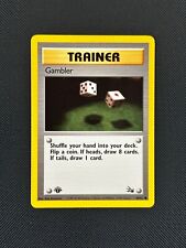 Gambler 60/62 1st Edition Pokémon Card Fossil Trainer Common NM picture