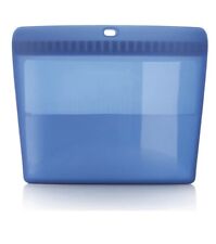 Tupperware Ultimate Blue Large Silicone Bag Oven Microwave Freezer Safe New picture