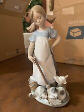 LLADRO PLAYFUL KITTENS Figurine #5232 Girl with Mop and 3 Kittens/Cats Animals picture