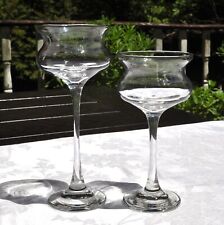 Pair Clear Candle Holders Crystal Vtg LE Smith 6.5