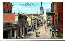 Vtg 1920s Chartres Street View Old French Quarter New Orleans Louisiana Postcard picture