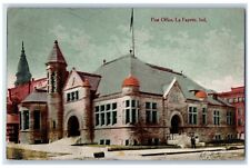 1912 Entrance of Post Office La Fayette Indiana IN Antique Posted Postcard picture