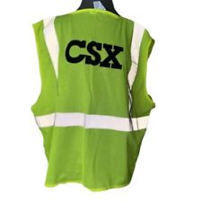 CSX Neon Hi-Res Safety  Neon Yellow Rail Train Tee Vest Railroad Train XL-2XL picture