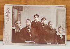 Vintage Photo FAMILY Of 6 - Cabinet Card- Pleasant City Ohio Archer McCleary  picture