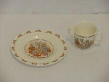 VINTAGE ROYAL DOULTON BUNNYKINS CELEBRATE YOUR CHRISTENING PLATE & CUP UNUSED picture