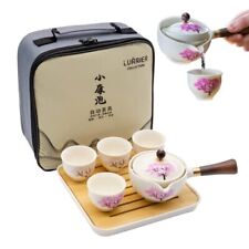 LURRIER Porcelain Chinese Gongfu Tea SetPortable Teapot Set with 360 Rotation... picture