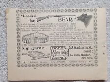Dodd's Advertising Agency Rifle Bear New York Victorian Print Ad 1895 1890s D1 picture