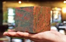 Large 80MM Green Unakite Stone Quartz Healing Metaphysical Power Square Cube picture