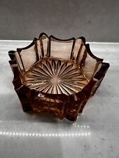 Vintage Mid Century Pink Glass Round Ashtray Circa 1960s picture