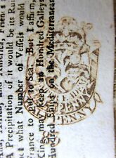 1757 London ENGLAND newspaper with a RED HALFPENNY TAX STAMP London Chronicle picture