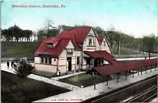 Sewickley PA Train Station RR Depot Railroad c.1910 Vintage Postcard picture