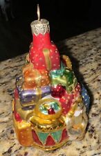 Vintage Hand Blown Glass Ornament Poland Girl Around Presents Artisan Ornament picture