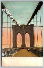 Postcard The Promenade on Brooklyn Bridge New York City NY UDB picture
