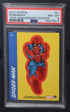 2010 Marvel 70th Anniversary Sticker SPIDERMAN #S1 PSA 8 picture