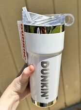 DUNKIN DONUTS 24oz Travel Mug/Tumbler Stainless Steel Brand New 2020 White picture