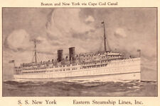 Eastern Lines Postcard Boston Cape Cod Steam Ship New York  picture