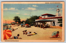 1930s Habana Marianao Playa De Marianao Bathing Beach Cuba Vintage Postcard picture