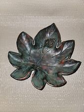 Vintage Toyo Cast Iron Leaf Trinket Dish With Snail picture