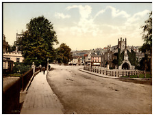 England. Tavistock. Guidhall Square. Vintage Photochrome by P.Z, Photochrome Zu picture