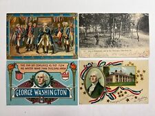 4 early 20th C George Washington postcards; 2unposted; 3 embossed; 1 Tuck picture