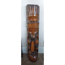 Vintage Hand Carved Wood Totem Wall Art Large Tiki picture