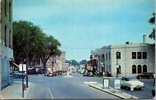 Vtg Northampton Massachusetts MA View of King Street Old Cars 1950s Postcard picture