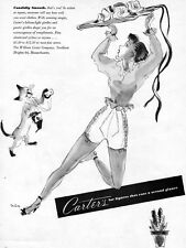 Carter's Pantie Girdle HELIUM LIGHT Siamese Cat SPRING HAT 1947 Print Ad picture