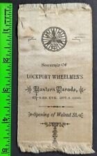 Vintage 1890 Lockport Wheelmen's Bicycle Lantern Parade Ribbon picture