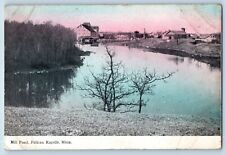Pelican Rapids Minnesota MN Postcard Mill Pond Buildings River Trees 1911 Posted picture