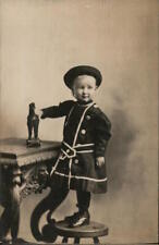 Children RPPC Master Paul W. Petri,Age Two Years,Toy Horse Real Photo Post Card picture