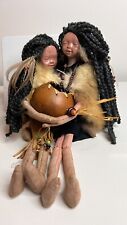 2 Girls Alaskan Inuit Native American Indian Real Fur Eskimo Doll picture