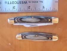 TWO SCHRADE OLD TIMER LIMITED Edition Stockman Wood/brass Knifes New 3/2 Blade picture