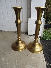 Vtg Pair Solid Polished estate Virginia Metalcrafters Taper Candlesticks signed picture