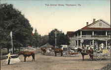 Thompson PA The Corner Store Horse Wagons c1910 Postcard picture