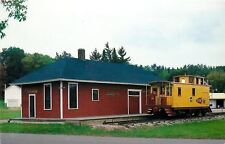 Iola Wisconsin~The Depot~Yellow Caboose~Green Bay & Western Abandoned~1960s PC picture