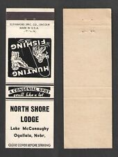 NORTH SHORE LODGE LAKE McCONAUGHY FISHING HUNTING OGALLALA NEBR MATCHBOOK COVER picture