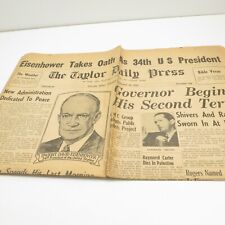 The Taylor Daily Press January 20 1953 Dwight D. Eisenhower Elected TX Shivers picture