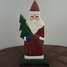 Vintage Handcrafted Santa Claus Decorative Wooden Figurine Dated 1991 Christmas picture