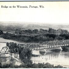 c1910s Portage, Wis New Bridge Wisconsin River Postcard WI Kropp Milwaukee A90 picture