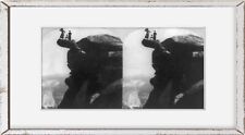 1899 Photo Glacier Point, Yosemite Valley, Cal. 3 women on protruding rock at ed picture