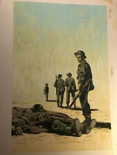 Rare Original Signed Pulp Paperback Cover Illustration Art Painting WWII Theme picture