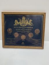 THE ROYAL HOUSE OF WINDSOR COLLECTION BRITISH COINS SET OF 5 COINS FRAMED picture
