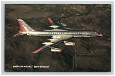 Postcard Aircraft American Airlines 990 Astrojet Plane Flying Aviation  picture